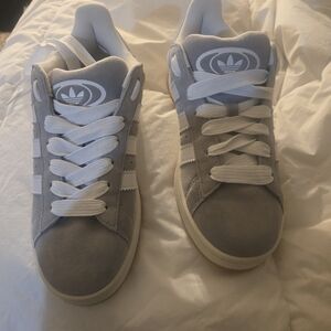 Adidas Gray and White Sneakers